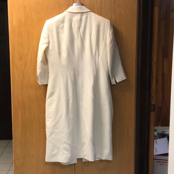 Gianfranco Ferre Studio Ivory Cream Off White Long Coat Overcoat - Picture 3 of 6